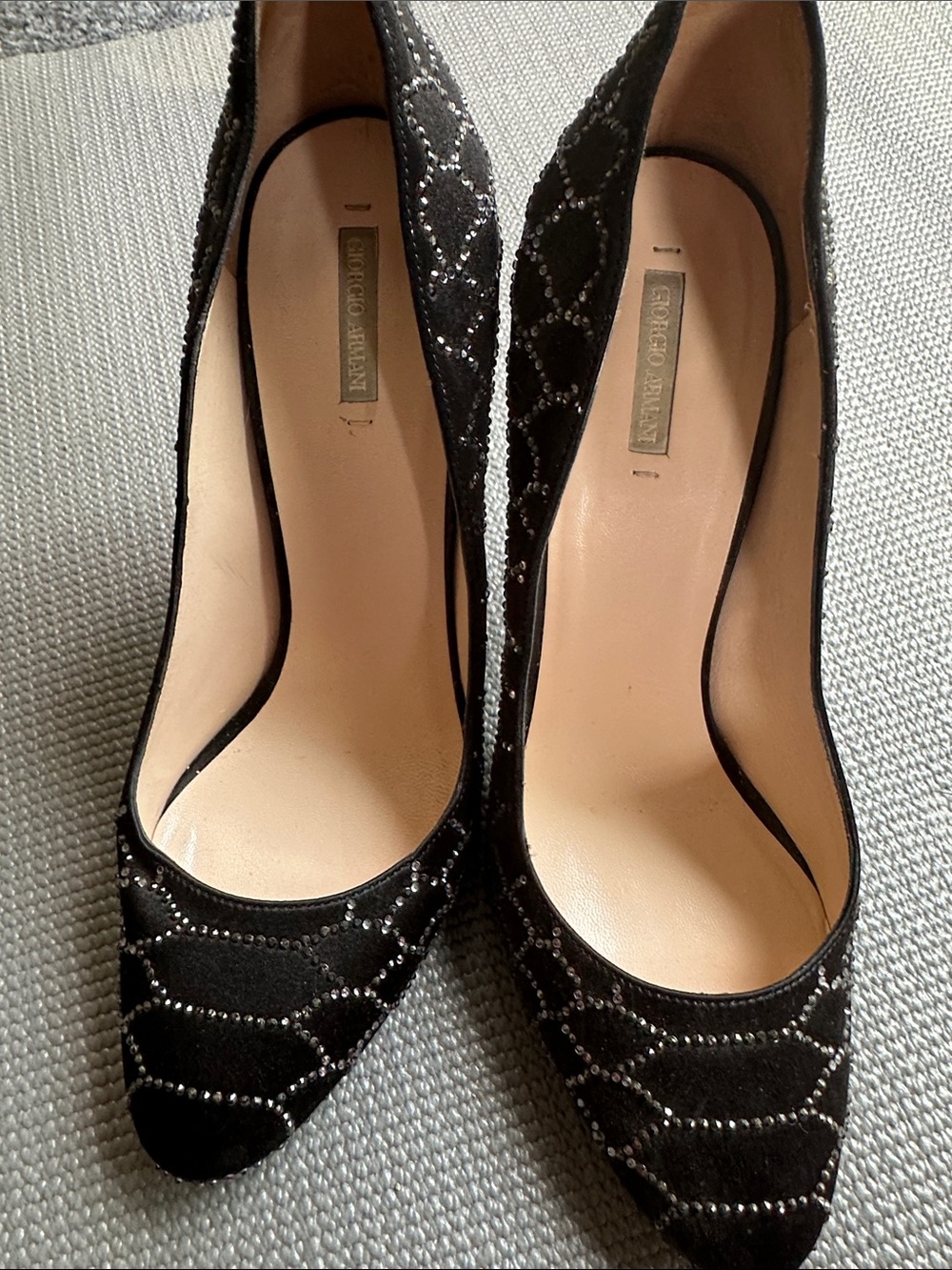 Giorgio Armani Crystal-Embellished Pointed-Toe Pumps